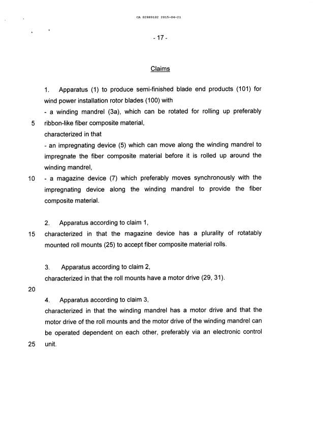 Document de brevet canadien 2889102. Revendications 20150422. Image 1 de 5