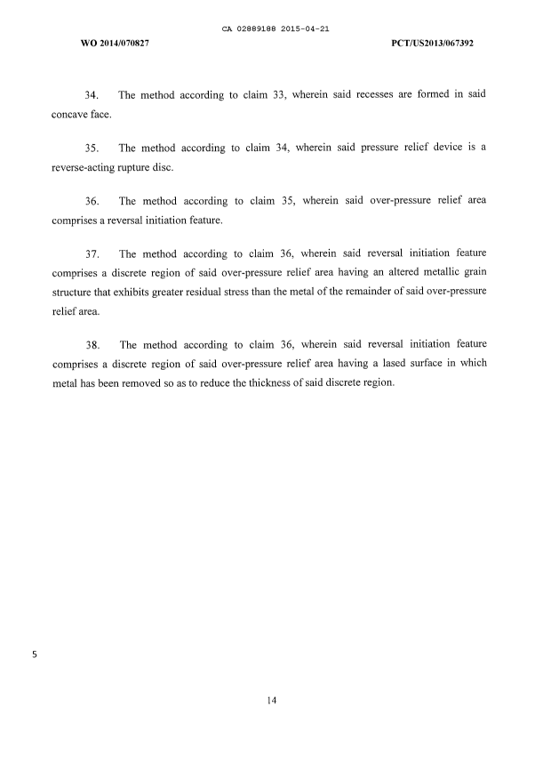 Document de brevet canadien 2889188. Revendications 20141221. Image 5 de 5