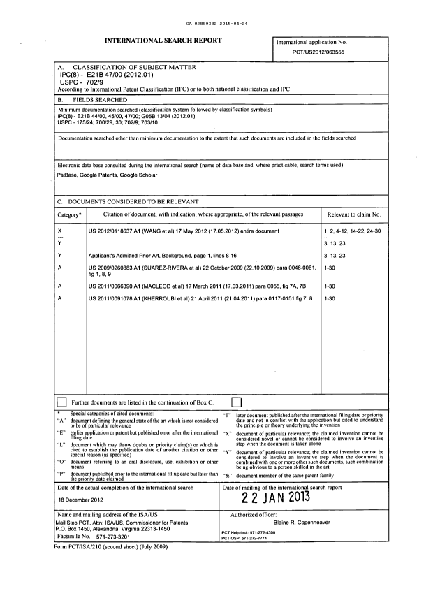 Document de brevet canadien 2889382. PCT 20141224. Image 1 de 4