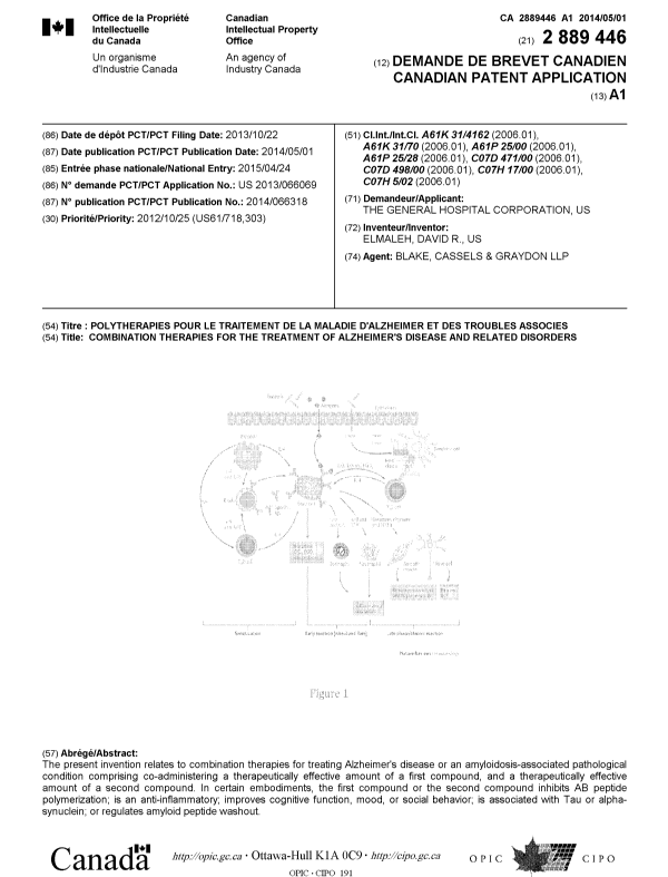 Document de brevet canadien 2889446. Page couverture 20141220. Image 1 de 1