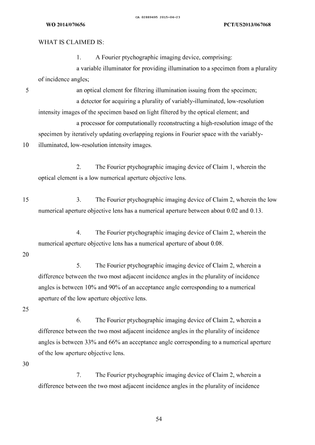 Document de brevet canadien 2889495. Revendications 20141223. Image 1 de 9