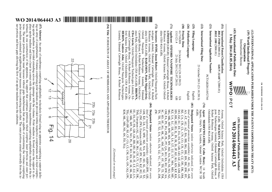 Document de brevet canadien 2889660. Abrégé 20141224. Image 1 de 2