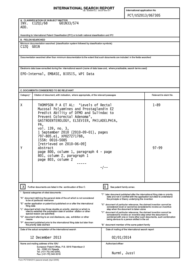 Document de brevet canadien 2889711. PCT 20141227. Image 1 de 3