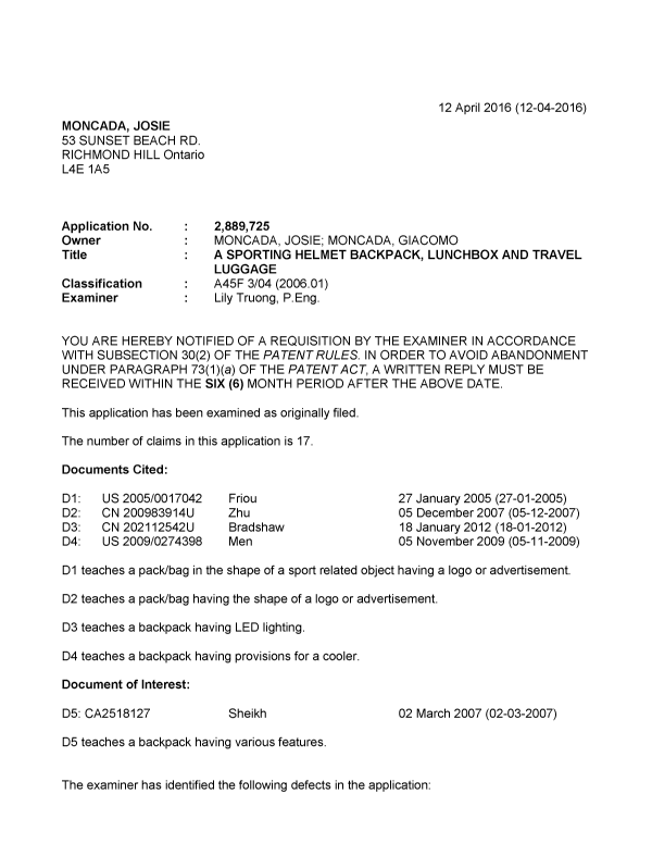 Document de brevet canadien 2889725. Poursuite-Amendment 20151212. Image 1 de 7