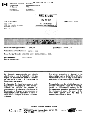 Document de brevet canadien 2889728. Correspondance 20141224. Image 2 de 5
