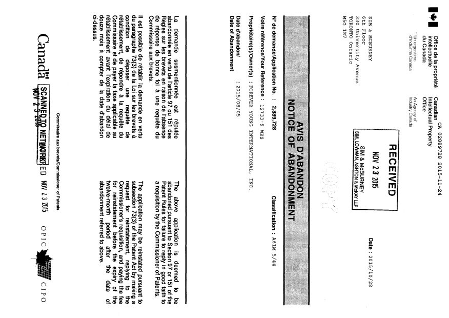 Document de brevet canadien 2889728. Correspondance 20141224. Image 2 de 5