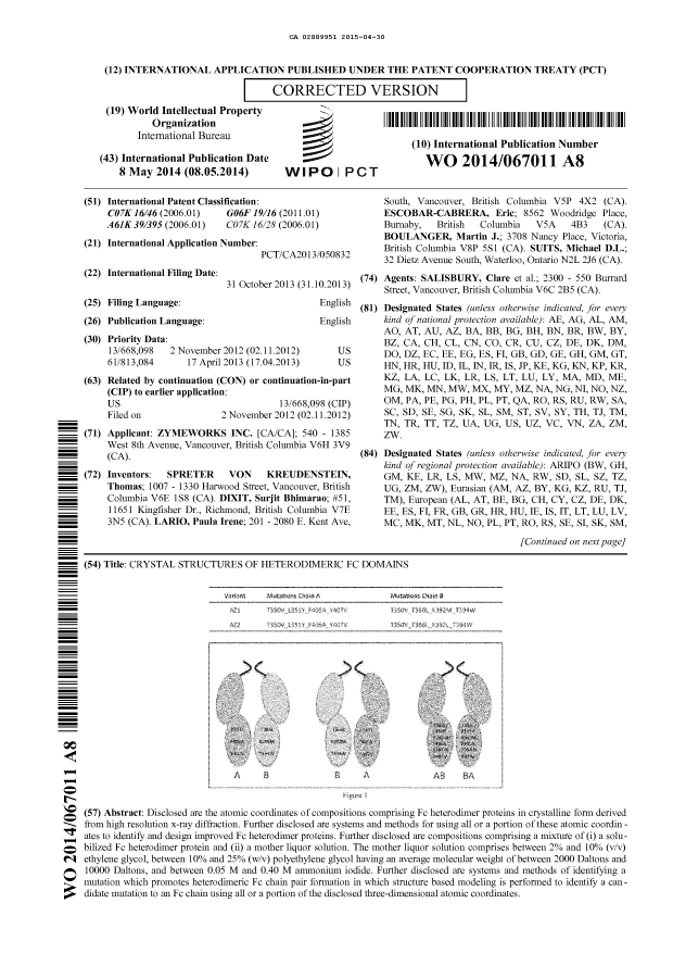 Document de brevet canadien 2889951. Abrégé 20141230. Image 1 de 2