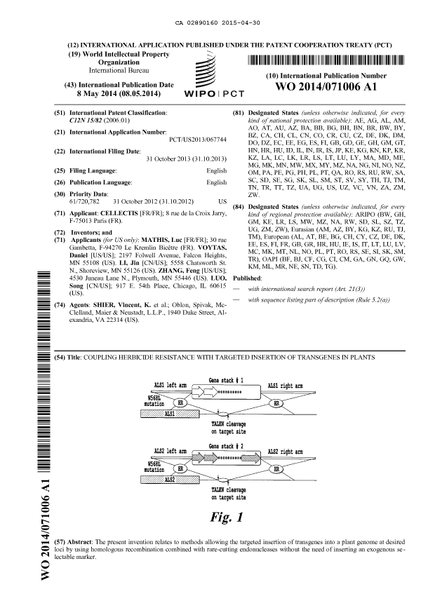 Document de brevet canadien 2890160. Abrégé 20150430. Image 1 de 1