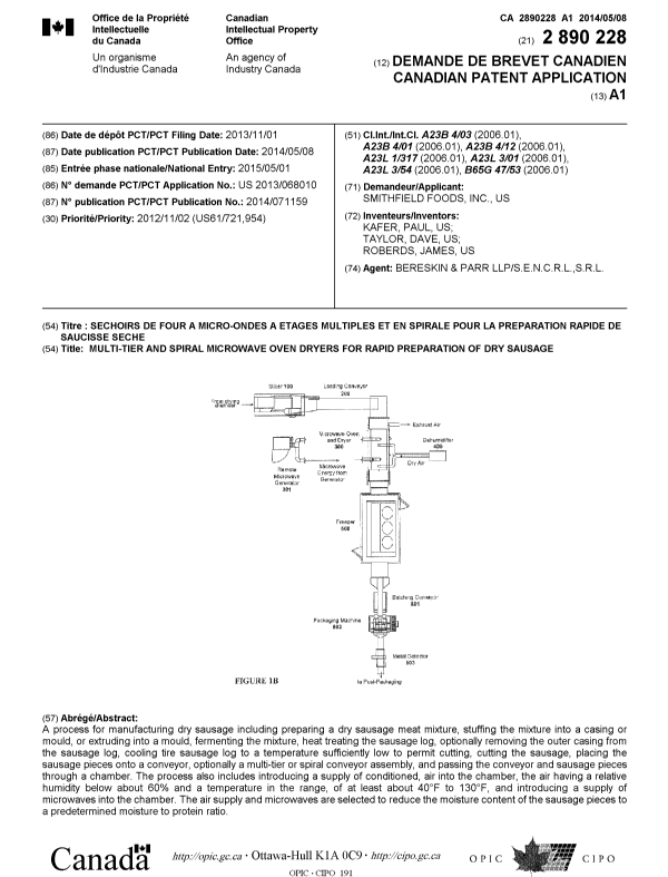 Canadian Patent Document 2890228. Cover Page 20150602. Image 1 of 1