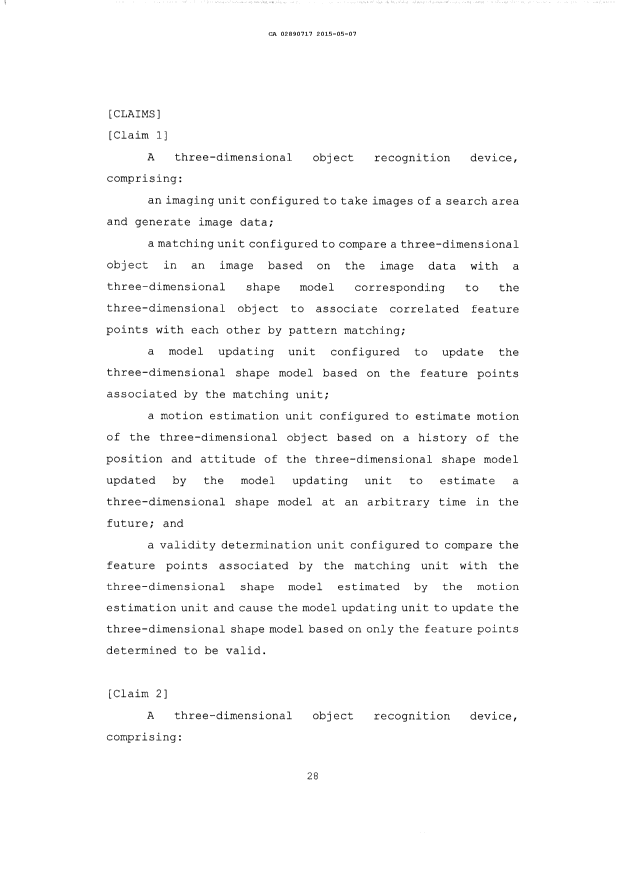 Document de brevet canadien 2890717. Revendications 20141207. Image 1 de 4