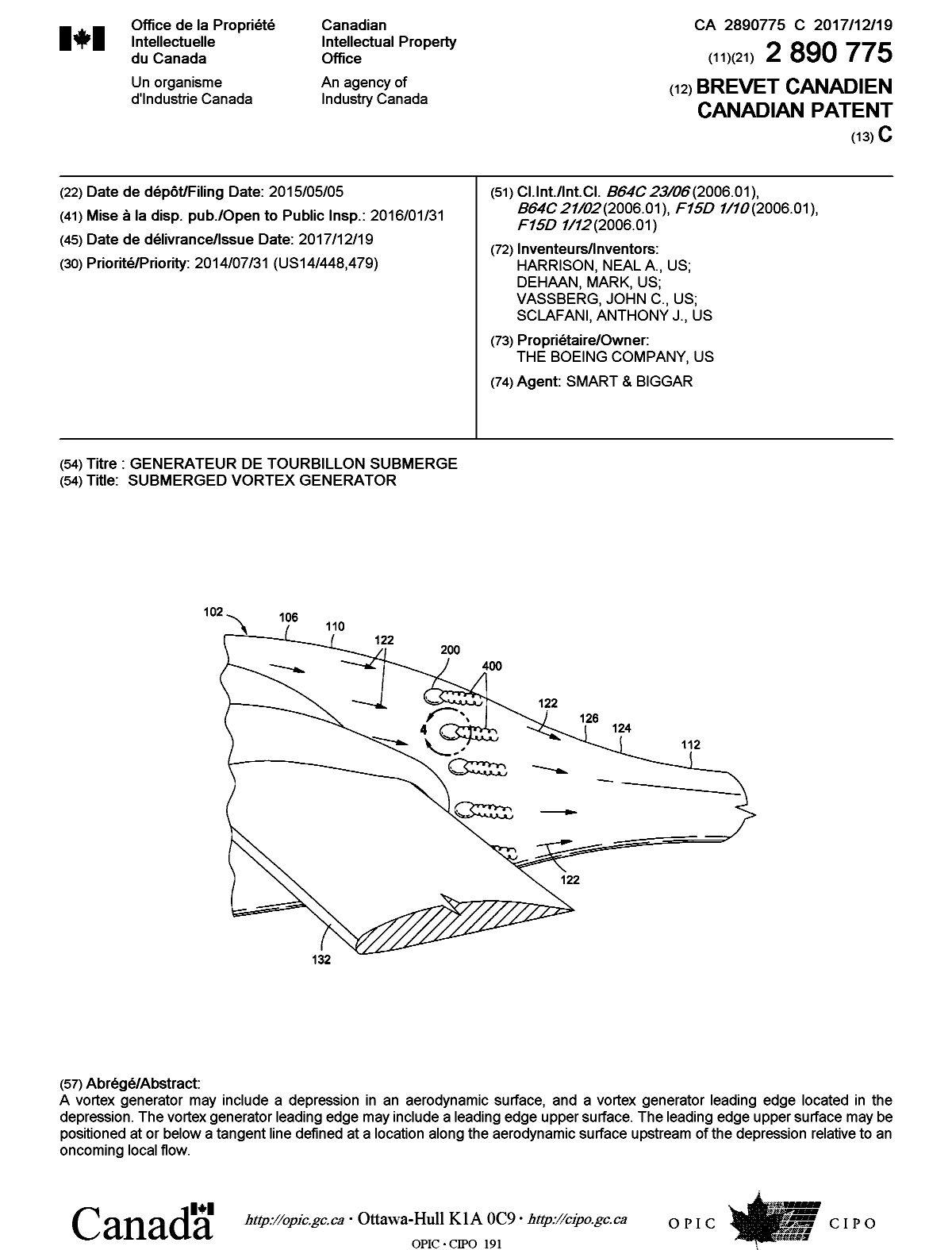 Document de brevet canadien 2890775. Page couverture 20161227. Image 1 de 1