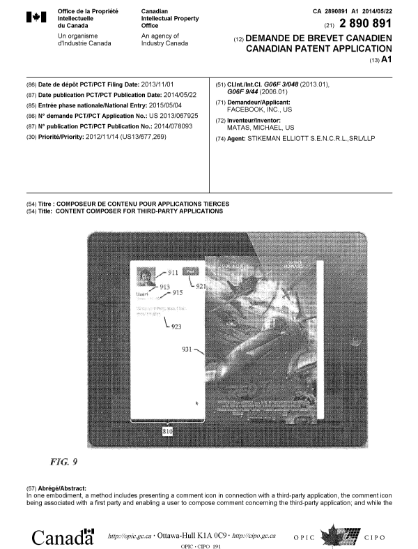 Document de brevet canadien 2890891. Page couverture 20150529. Image 1 de 2