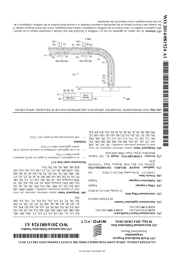 Document de brevet canadien 2891374. Abrégé 20141213. Image 1 de 1