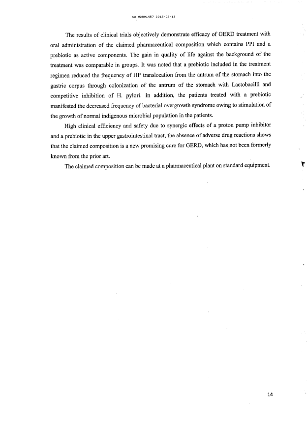 Document de brevet canadien 2891457. Description 20141213. Image 14 de 14