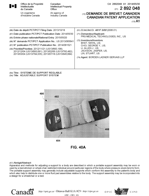 Document de brevet canadien 2892048. Page couverture 20141212. Image 1 de 1