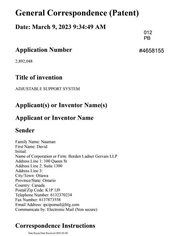 Document de brevet canadien 2892048. Taxe finale 20230309. Image 1 de 3
