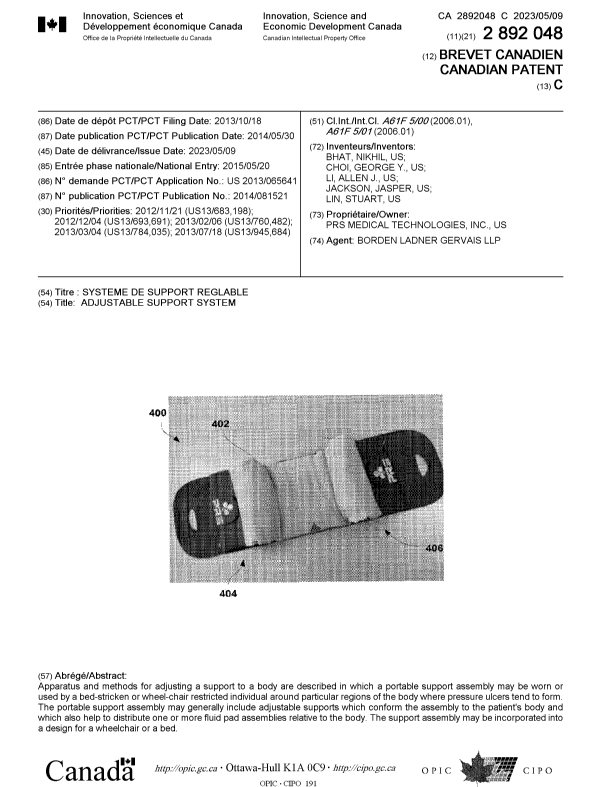 Document de brevet canadien 2892048. Page couverture 20230406. Image 1 de 1