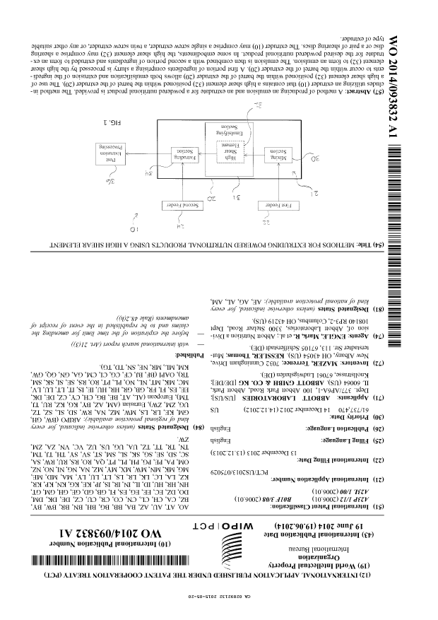 Document de brevet canadien 2892132. Abrégé 20141220. Image 1 de 1