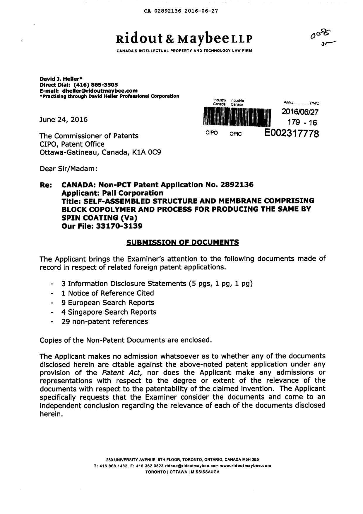 Document de brevet canadien 2892136. Poursuite-Amendment 20151227. Image 1 de 3