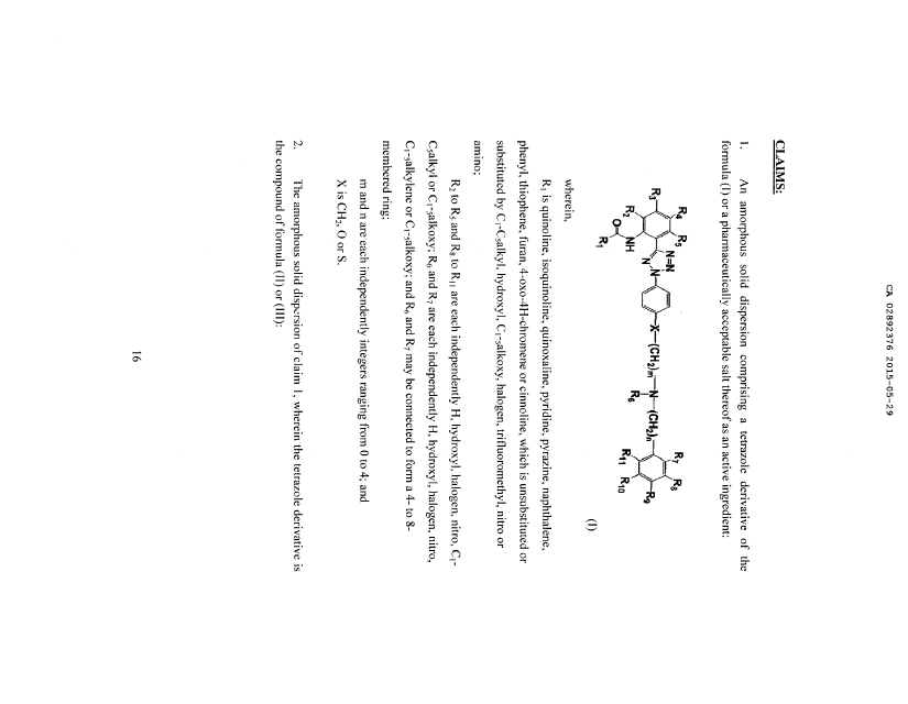 Document de brevet canadien 2892376. Revendications 20150529. Image 1 de 5