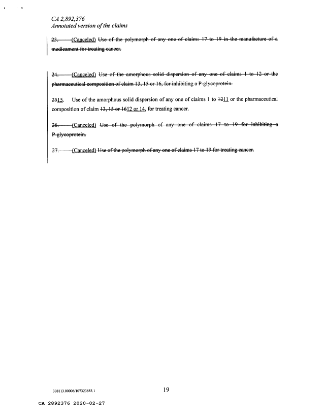 Document de brevet canadien 2892376. Modification 20200227. Image 14 de 14