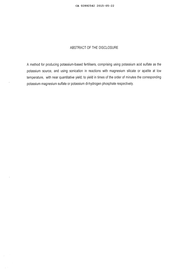 Document de brevet canadien 2892542. Abrégé 20150522. Image 1 de 1