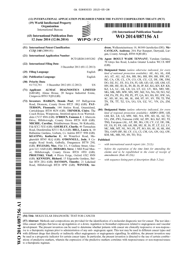 Document de brevet canadien 2893033. Abrégé 20141228. Image 1 de 1
