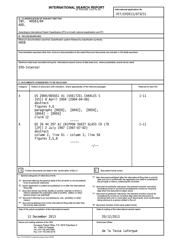 Document de brevet canadien 2893808. PCT 20141204. Image 1 de 5