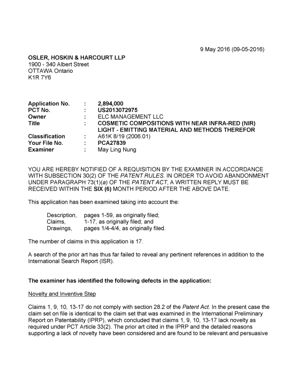 Document de brevet canadien 2894000. Poursuite-Amendment 20151209. Image 1 de 7