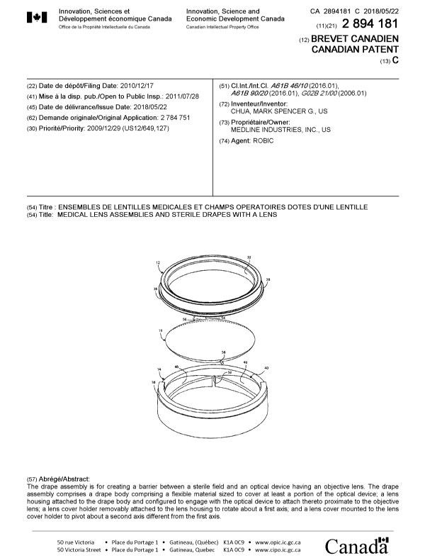 Document de brevet canadien 2894181. Page couverture 20180427. Image 1 de 1