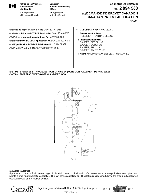 Document de brevet canadien 2894568. Page couverture 20141217. Image 1 de 1