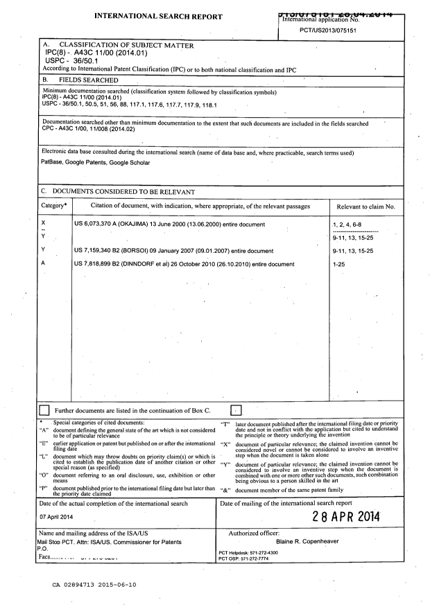 Canadian Patent Document 2894713. International Search Report 20141210. Image 1 of 8