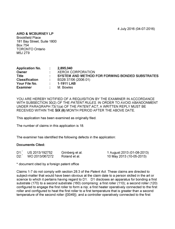 Document de brevet canadien 2895040. Poursuite-Amendment 20151204. Image 1 de 3