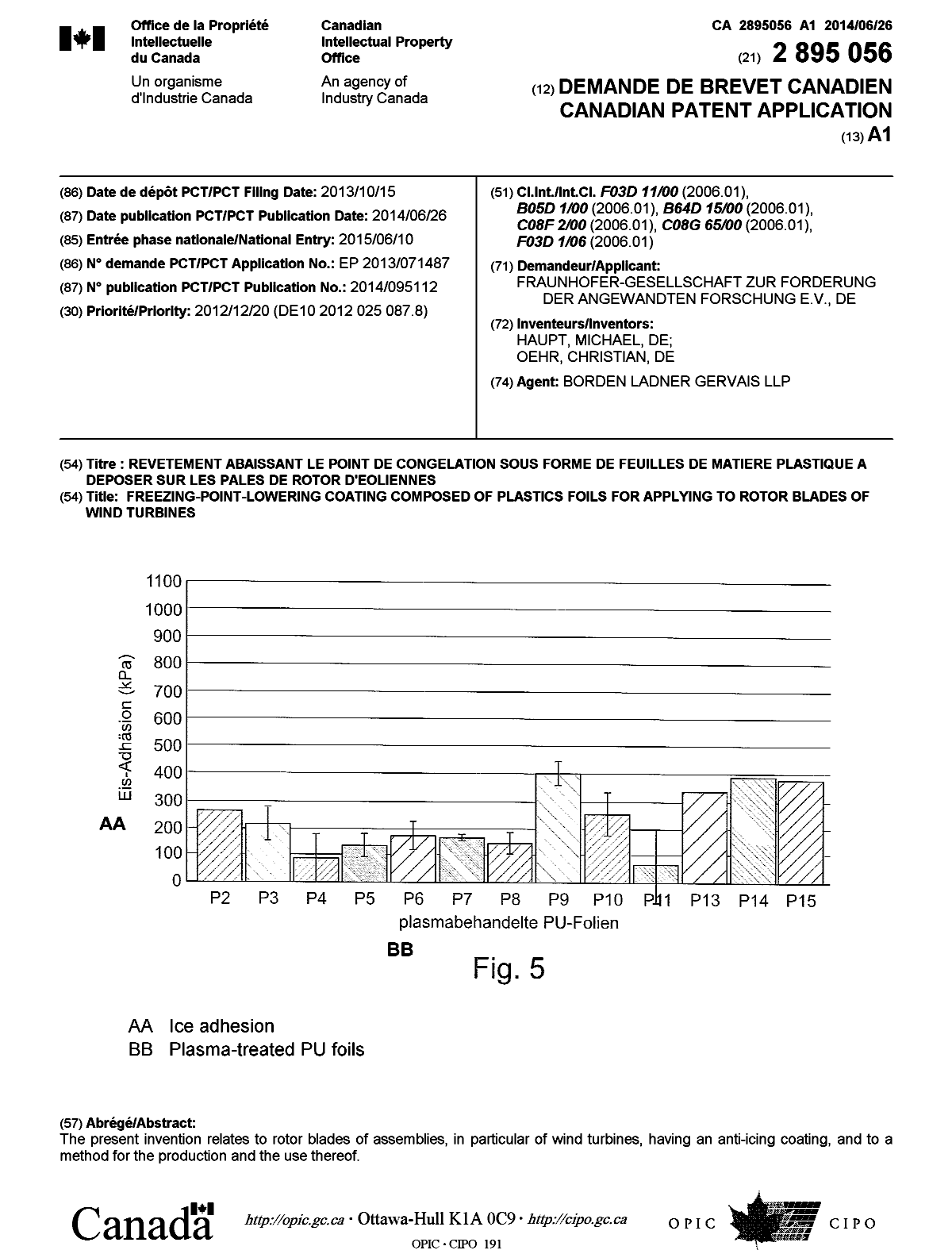 Document de brevet canadien 2895056. Page couverture 20141217. Image 1 de 1