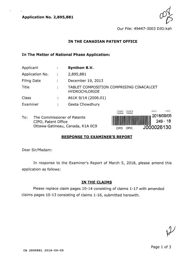 Canadian Patent Document 2895881. Amendment 20180905. Image 1 of 12