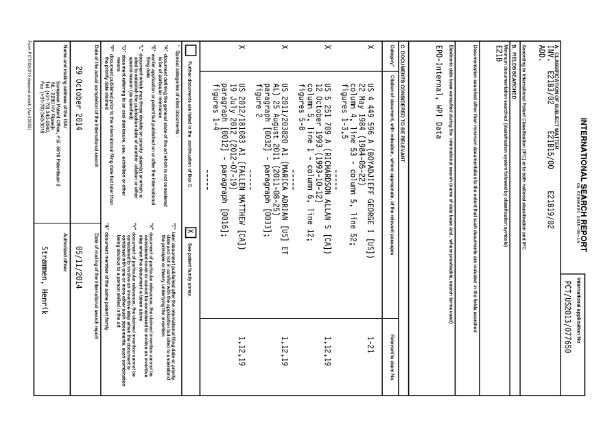 Document de brevet canadien 2896093. Rapport de recherche internationale 20150619. Image 1 de 2