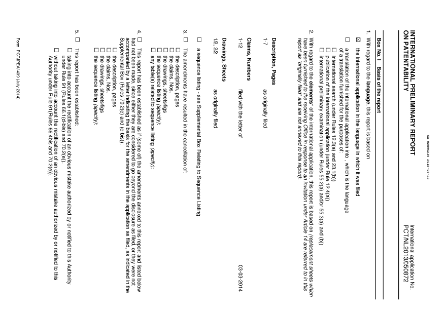 Document de brevet canadien 2896239. Rapport prélim. intl. sur la brevetabilité reçu 20141222. Image 2 de 14