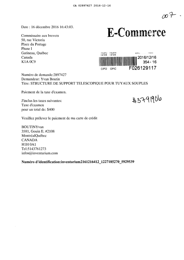 Document de brevet canadien 2897427. Requête d'examen 20151216. Image 1 de 1