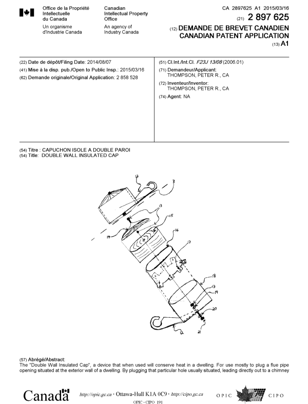 Document de brevet canadien 2897625. Page couverture 20150818. Image 1 de 2
