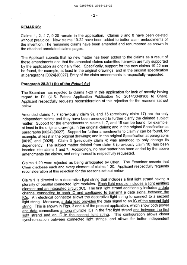 Document de brevet canadien 2897831. Poursuite-Amendment 20151223. Image 2 de 13