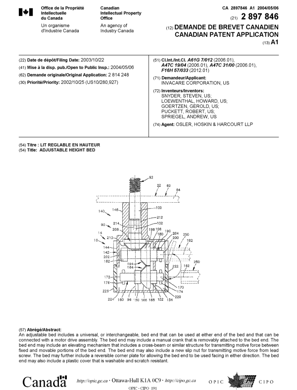 Canadian Patent Document 2897846. Cover Page 20141203. Image 1 of 1