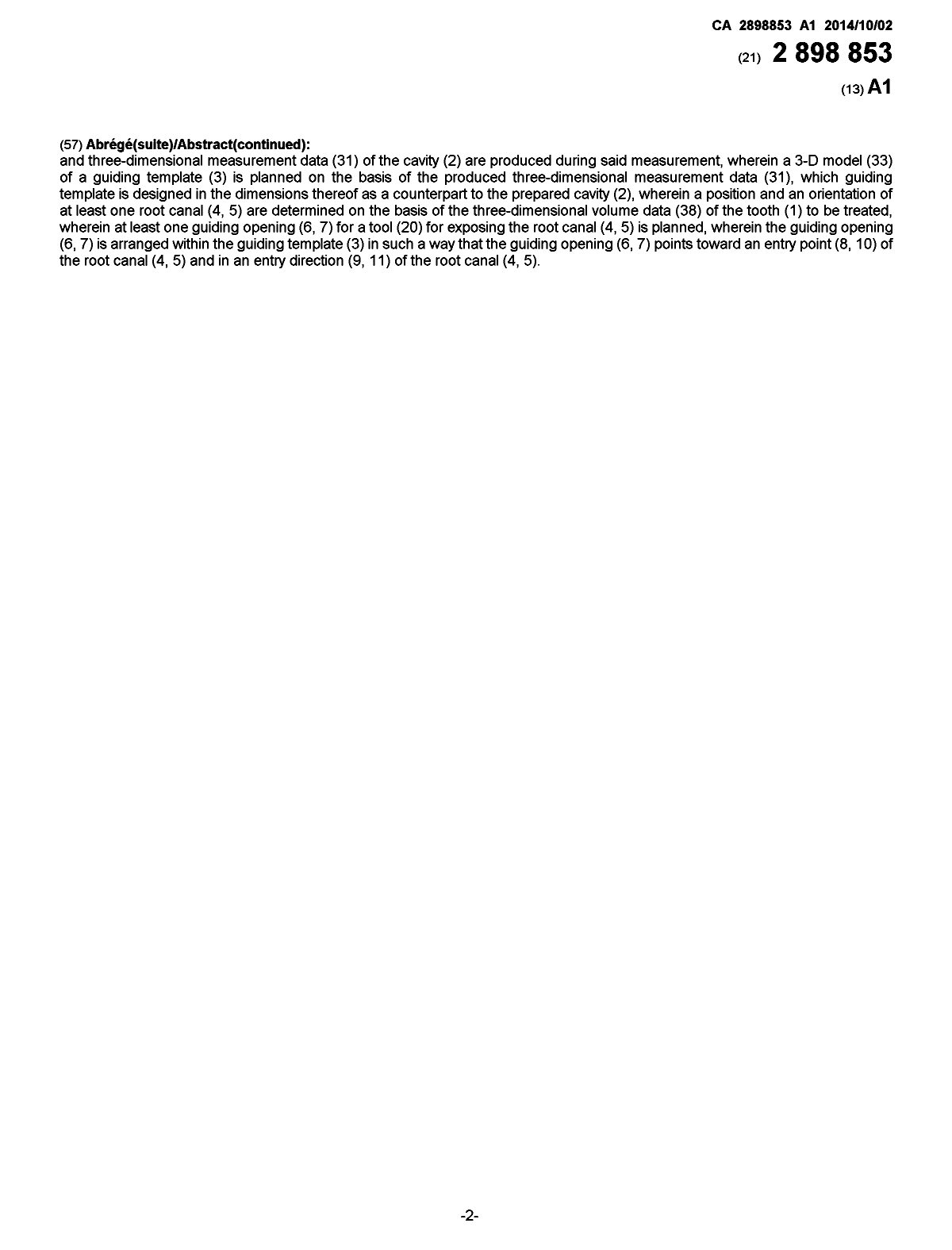 Document de brevet canadien 2898853. Page couverture 20141217. Image 2 de 2
