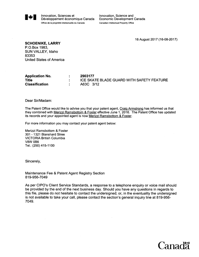 Canadian Patent Document 2903177. Office Letter 20170816. Image 1 of 1