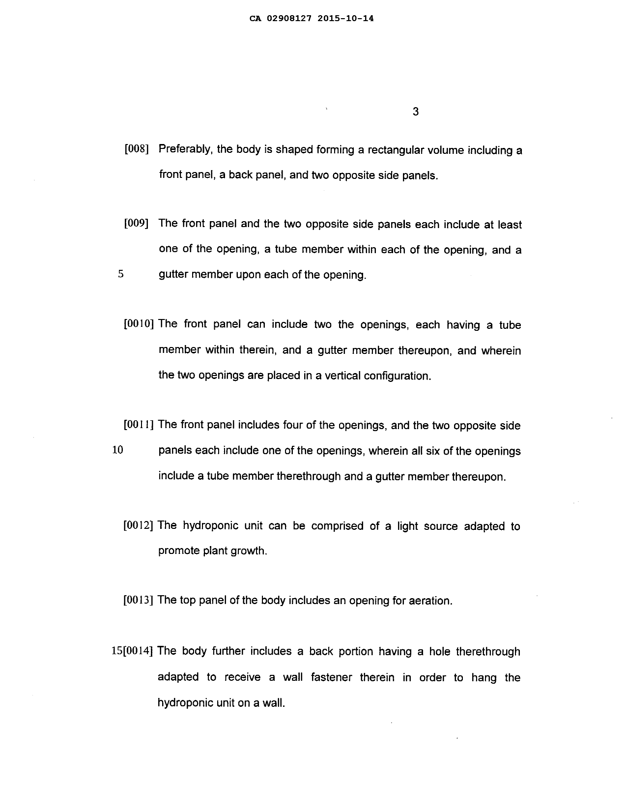 Document de brevet canadien 2908127. Description 20141214. Image 3 de 10