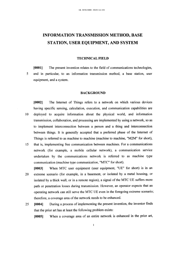Document de brevet canadien 2913486. Description 20151124. Image 1 de 120