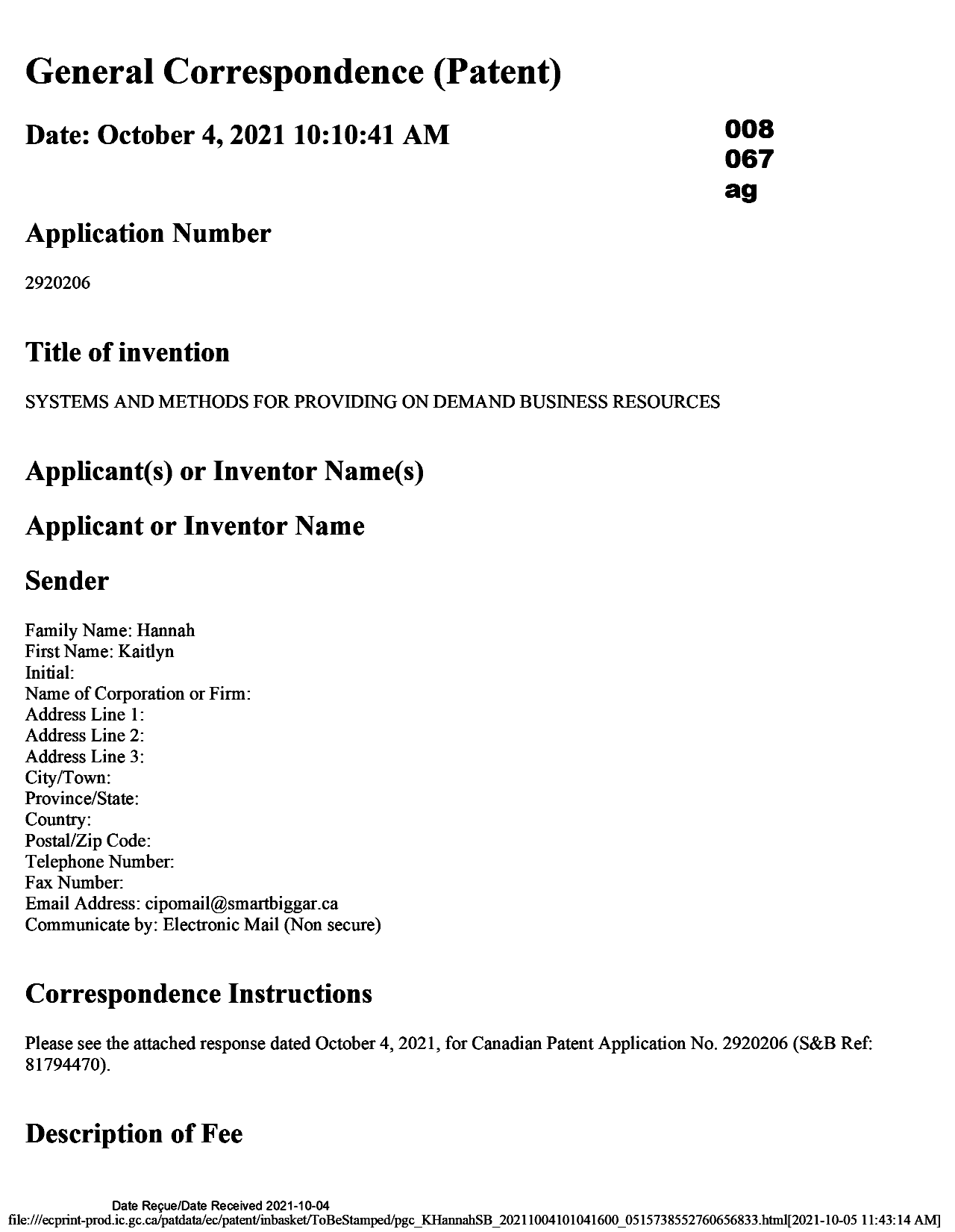 Document de brevet canadien 2920206. Modification 20211004. Image 1 de 31