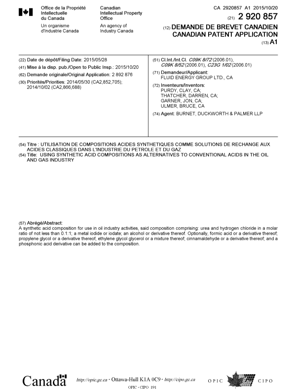 Document de brevet canadien 2920857. Page couverture 20160310. Image 1 de 1