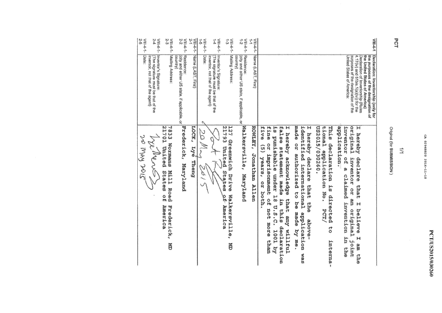 Document de brevet canadien 2948820. Déclaration 20151210. Image 1 de 1