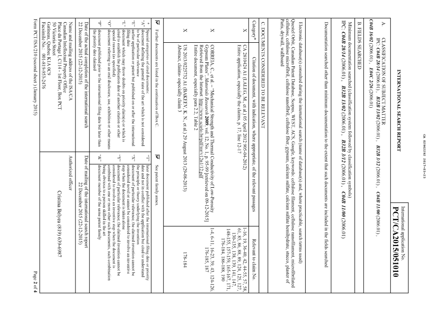 Document de brevet canadien 2962292. Rapport de recherche internationale 20170323. Image 1 de 3