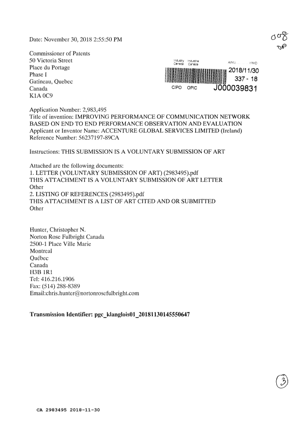 Canadian Patent Document 2983495. Amendment 20181130. Image 1 of 3